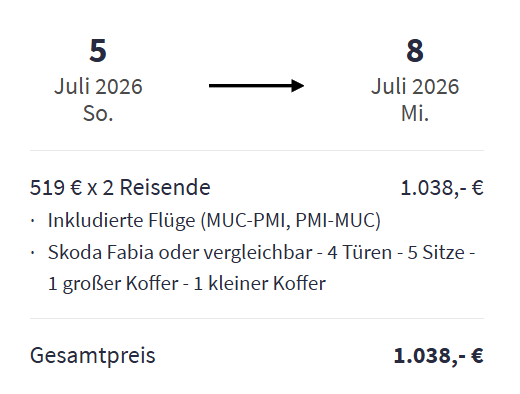 Mallorca Reise Angebot