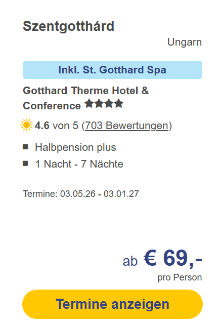 Ungarn Therme Angebot