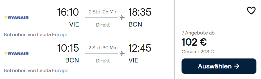 Barcelona Flug Angebot