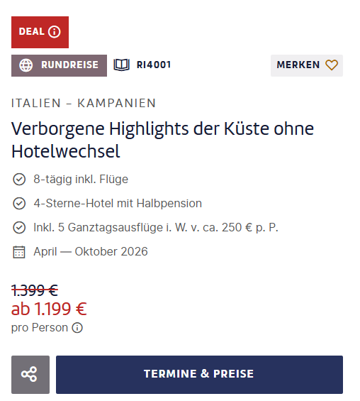 Italien Reise Angebot