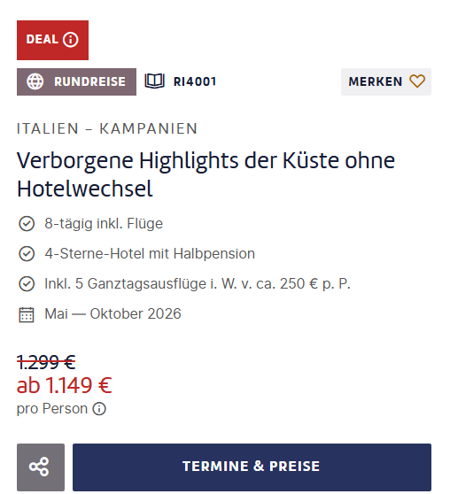 Italien Reise Angebot