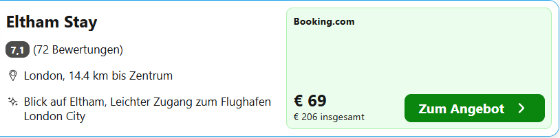 London Hotel Angebot