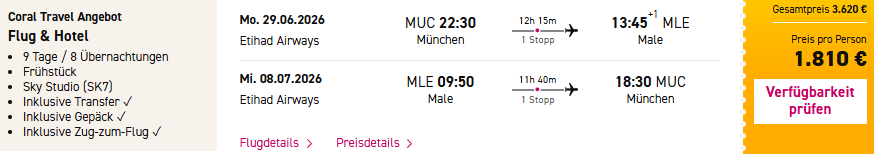Malediven Pauschalreise Angebot