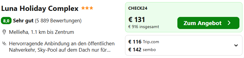 Malta Hotel Angebot