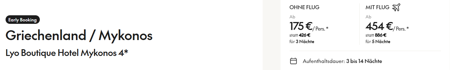 Mykonos Reise Angebot