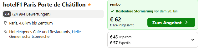 Paris Kombi Angebot