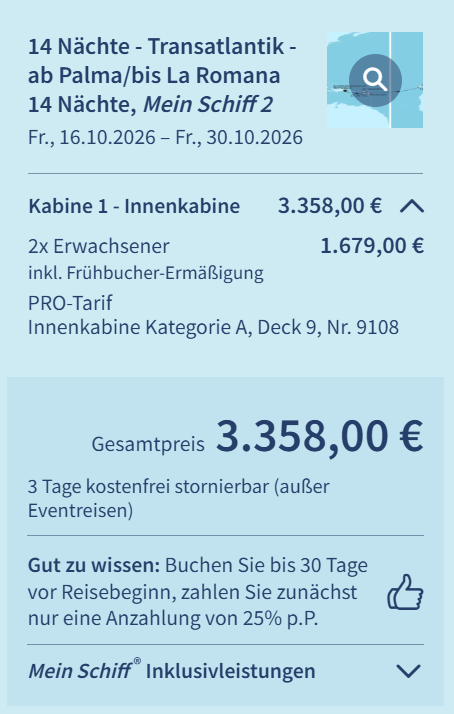 Transatlantik Kreuzfahrt