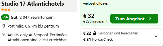 Algarve Kombi Angebot