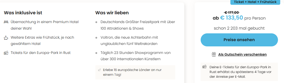 Europa-Park Angebot