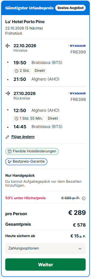 Sardinien Reise Angebot